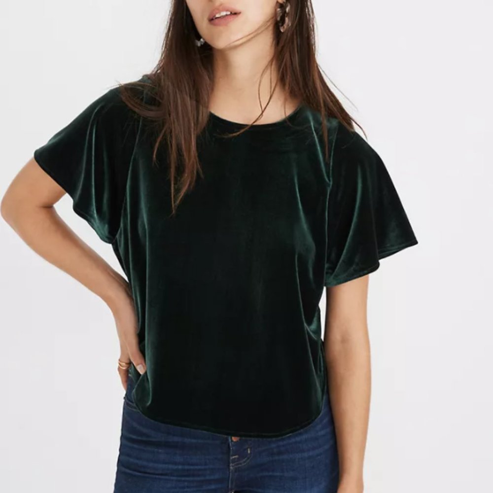 Madewell Velvet Butterfly Top